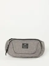 Riñonera Rusty de diseño compacto en color gris jaspeado, con cierre principal y parche de la marca en el frente.