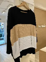 Remerón manga larga combinado, confeccionado en morley viscosa, tela cómoda, elastizada y con caída.