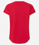 Remera deportiva Get Over de microfibra texturizada color rojo, con mangas cortas, cuello redondo y corte holgado.