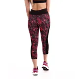 Calza deportiva Diadora T2 L. 6/8, tiro alto, con estampado abstracto en tonos rojo y negro.