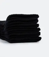 Kit de tres pares de medias deportivas negras de caña corta con suela de rizo.