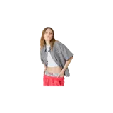 Camisa de manga corta Eme Studios modelo Cabo Muddy, con estampado a cuadros vichy en tonos gris y blanco, cuello camisero, bolsillos frontales con solapa y cierre de botones.