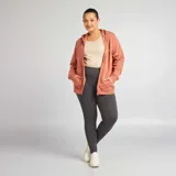 Calza larga gris de algodón con cintura alta elástica.