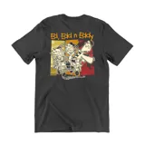 Remera de algodón color marrón con estampa pequeña en el pecho que representa al personaje Plank de la serie animada Ed, Edd y Eddy.