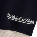 Canguro Mitchell & Ness de los New York Yankees, combinación de negro y beige, con capucha ajustable, bolsillo tipo canguro y logo bordado en el pecho.
