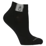 Pack de tres pares de medias deportivas cortas marca Hush Puppies, en colores negro, blanco y gris melange. Presentan un diseño con el logo de la marca bordado en la parte superior y en la puntera.