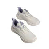 Championes de running 361º, color beige con detalles en lila. Presentan una suela con tecnología Bound+ y diseño de malla transpirable.