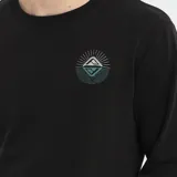 Buzo de algodón con cuello redondo, manga larga y puños elásticos. Presenta un diseño estampado pequeño en el pecho y un diseño estampado grande en la espalda.