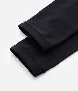 Medias cancan tipo legging de color negro con interior de fleece, sin estampa y con diseño sin pies.