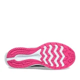 Championes Saucony Cohesion 16 para dama, color negro con detalles en fucsia y logo plateado.