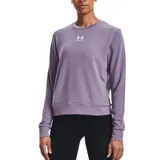 Remera Under Armour de mujer, color lila, de tejido Terry ultrasuave y ligero con la parte interior cepillada para mayor calidez.