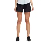 Short de running Adidas negro con cintura elástica, logo estampado y detalles reflectantes.