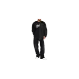 Remera A Bathing Ape de manga corta y color negro, con cuello redondo y diseño gráfico estampado en el pecho con efecto de llamas y camuflaje.