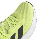 Championes Adidas Galaxy 7, color verde claro con detalles en negro y blanco, ideales para running.