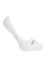 Medias invisibles tipo baleta Hush Puppies de color blanco, confeccionadas en fibra de bambú suave y respirable. Presentan planta acolchada para mayor confort y silicona antideslizante en el talón para un ajuste seguro.