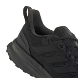 Championes de running Adidas modelo Ultra Run 5 TR, color negro. Presentan un diseño de malla impermeable con detalles reflectivos, mediasuela Bounce para amortiguación y suela Adiwear para mayor tracción y durabilidad en diversos terrenos.