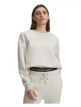Buzo de cuello redondo Under Armour, confeccionado en tejido polar de mezcla de algodón, con diseño de hombros caídos, ajuste holgado y puños acanalados.