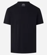 Remera basica masculina Marfinno de corte comfort, confeccionada en algodon peruano de color azul marino, con cuello redondo y mangas cortas de diseño liso.