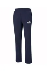 Pantalon de jogging Puma de corte recto, color azul marino, con cintura elastizada y bolsillos laterales. Presenta el logo de la marca bordado en blanco en la pierna izquierda.