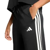 Pantalón de mujer Adidas modelo Malla Stadium, color negro con franjas blancas laterales y el logo de la marca bordado.