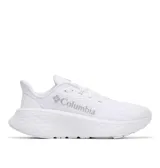 Championes de trail running Columbia modelo Konos Elevate, color blanco. Presentan un diseño técnico con capellada de malla transpirable, entresuela de espuma TechLite+ para amortiguación reactiva y suela Omni-Grip con dibujo adaptativo para tracción en diversos terrenos. Incluyen sistema Navic Fit para mayor estabilidad en el talón.