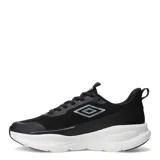 Championes de running Umbro Dynamen para hombre, color negro con entresuela blanca y el logo de la marca en el lateral.
