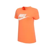 Remera Nike de mujer color naranja, de corte clásico y manga corta, con logo Nike serigrafiado en blanco en el pecho.