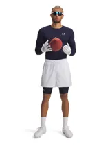 Calza corta de compresión Under Armour, confeccionada en tejido HeatGear ultraligero que absorbe el sudor y se seca rápidamente. Presenta un diseño ergonómico con paneles de malla para ventilación, cintura elástica ancha con logo y bolsillo lateral.