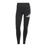 Calza deportiva Adidas Train Essentials de tiro alto, color negro, con el logo de la marca estampado en blanco en la pierna izquierda.