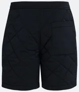 Bermuda negra de poliamida con textura capitoneada y bolsillos laterales.