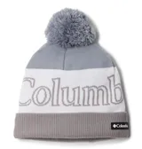 Gorro de lana con pompón, diseño tricolor en gris y blanco con logo de la marca estampado. Cuenta con forro interior de polar y tecnología de aislamiento térmico.