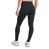 Calza deportiva Under Armour Campus Legging, color negro, tiro alto, con logo estampado en la pierna izquierda.