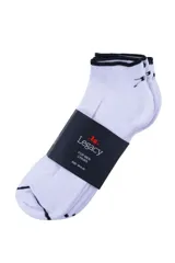 Pack de tres pares de soquetes blancos con puño negro y logo Legacy.