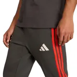 Pantalon de jogging adidas color negro, con cintura elástica y cordón ajustable. Presenta el logo de Audi F1 Team en la pierna derecha y el logo de adidas en la izquierda, con franjas laterales en color rojo.