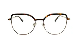 Armazón de anteojos Demenego, modelo 132/53 col GHA, con marco superior de carey marrón y marco inferior metálico dorado.