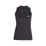 Musculosa deportiva Adidas Run It negra con logo blanco en el pecho.