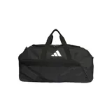 Bolso Adidas Tiro League negro con logo blanco. Cuenta con compartimento para calzado, correa ajustable y base resistente al desgaste.