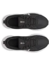Championes de running Under Armour modelo Assert 11, color negro con entresuela blanca y logo de la marca en el lateral. Confeccionados con parte superior de malla transpirable y superposiciones sintéticas.