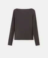 Camiseta Lilobar entallada de manga larga, confeccionada en mezcla de viscosa, poliéster y elastano, con diseño básico y cuello redondo.