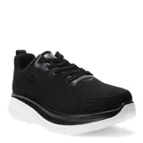 Championes deportivos de hombre con capellada de tejido técnico en color negro, cierre mediante cordones y suela de goma blanca con entresuela de alto perfil.