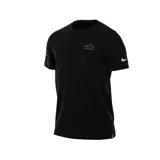Remera de running Nike Dri-FIT Run Division Rise 365 para hombre, color negro con logo reflectivo en el pecho y diseño geométrico reflectivo en la manga.