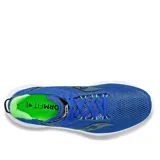 Championes de running Saucony Kinvara 14, color azul con detalles en verde y negro.