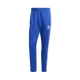 Pantalón deportivo Adidas Beckenbauer de la selección italiana de fútbol. Color azul con las tres tiras blancas a los costados y logo de Adidas bordado en blanco.