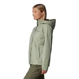 Campera impermeable Columbia modelo Arcadia II, con tecnología Omni-Tech, costuras selladas y forro de malla. Cuenta con capucha ajustable, cierre frontal, bolsillos laterales con cremallera y dobladillo ajustable con cordón. Diseño empacable en su propio bolsillo.
