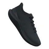 Championes de running Under Armour modelo Phade RN 3, color negro. Presentan una parte superior de malla ligera y transpirable con soporte estratégico, entresuela con amortiguación de EVA y suela exterior de goma resistente con ranuras flexibles.