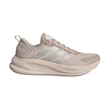 Championes de running Adidas Supernova Ease 2 W para mujer, color beige con detalles plateados y rosados. Presentan un upper de malla técnica transpirable, cierre de cordones, mediasuela Dreamstrike para amortiguación y suela de goma ligera con tracción.