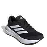 Championes de running Adidas Runfalcon 6 W, color negro con las tres tiras características y detalles en blanco. Incorporan tecnología Cloudfoam en la suela para mayor amortiguación.