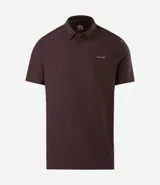 Remera polo deportiva de hombre marca Get Over, color marrón, confeccionada en tejido tecnológico de poliamida con tecnología dry y acabado liviano. Cuenta con cuello polo, cartera de botones y mangas cortas.