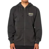 Campera con capucha y cierre frontal completo Katin modelo Axle Zip, color negro, con bolsillos tipo canguro y pequeño estampado en el pecho con texto en blanco.
