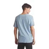 Remera celeste de manga corta y cuello redondo.